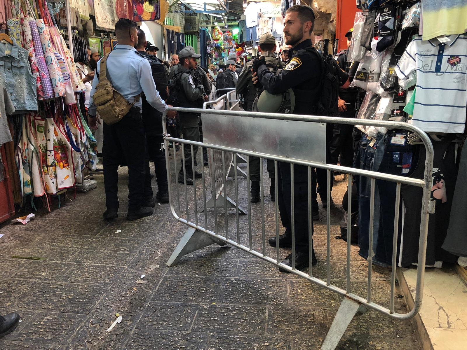اغلاق باب العامود تمهيدا لمسيرة الاعلام الاسرائيلية -1
