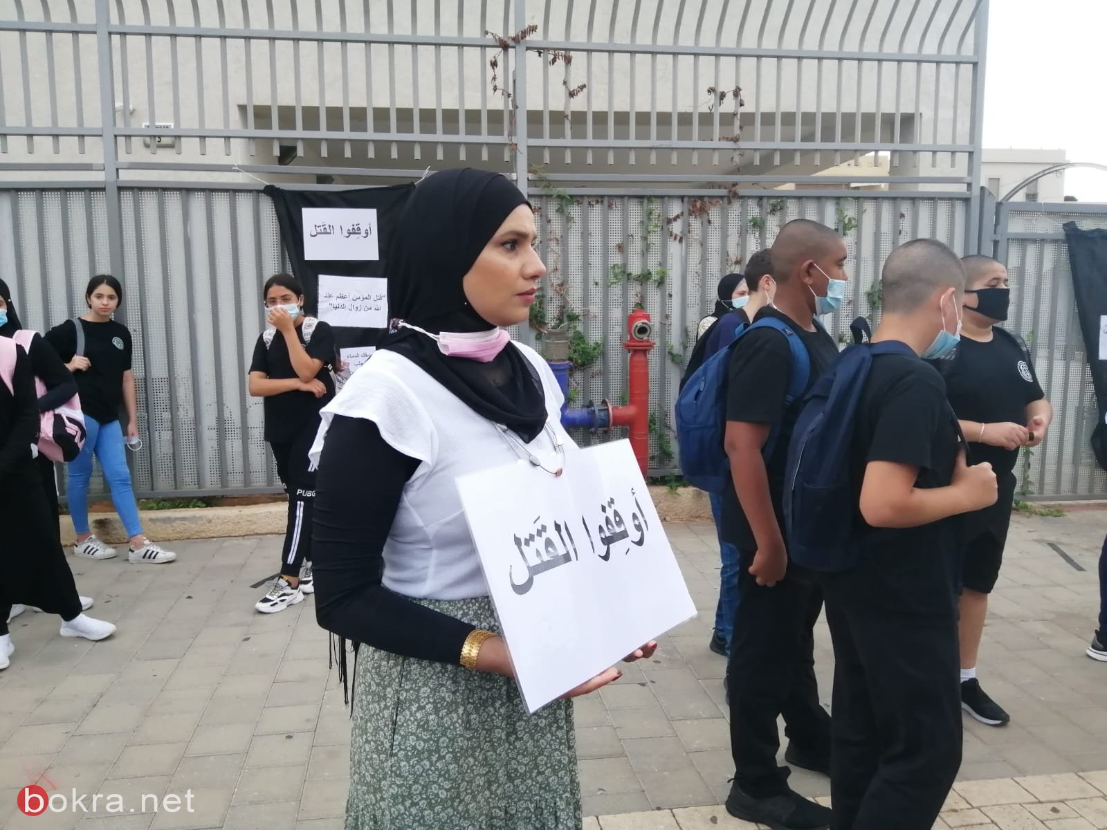 طلاب مدرسة يافا المستقبل يحتجون ضد جرائم القتل والعنف-6
