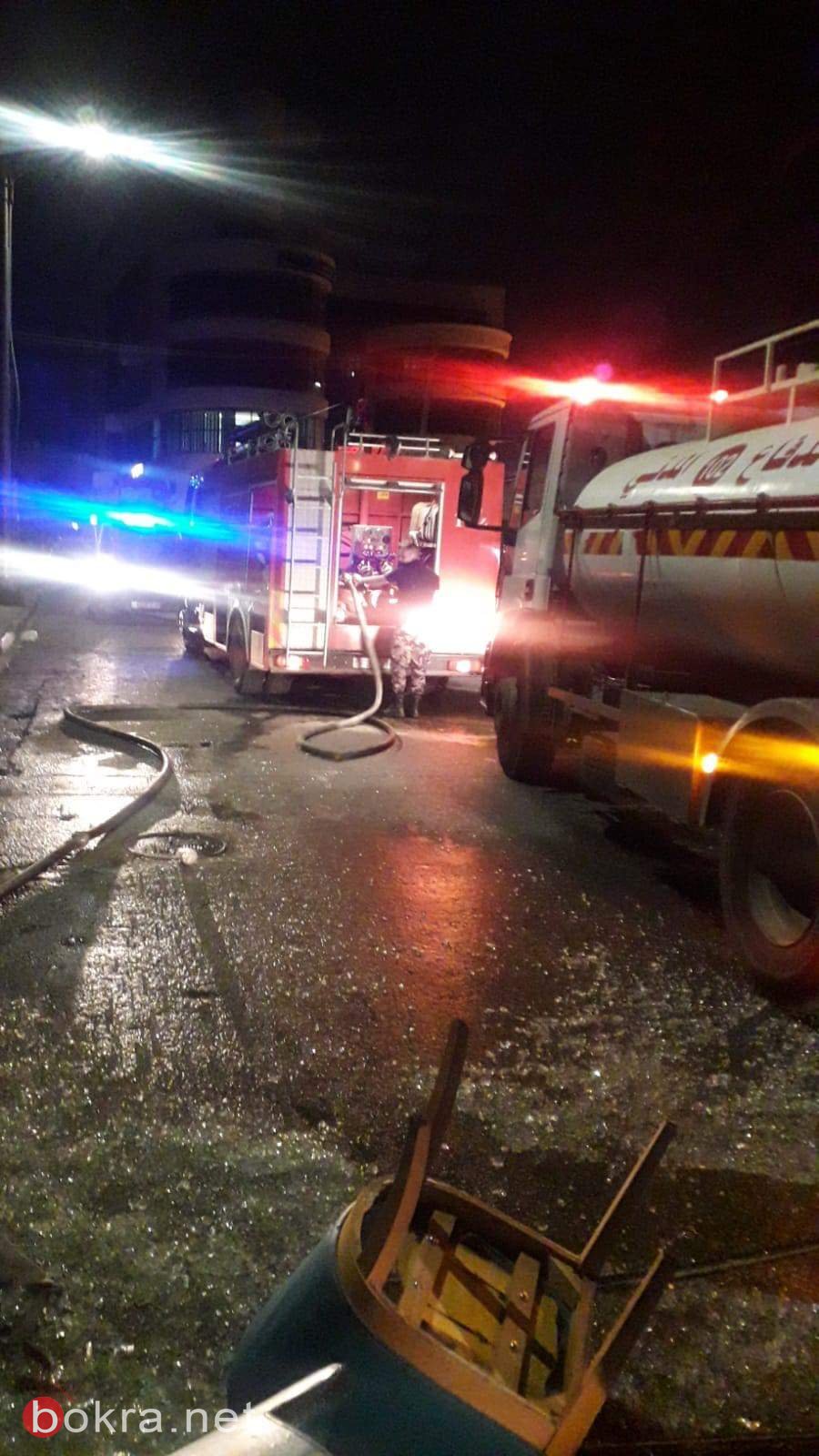 الدفاع المدني يخمد حريق مطعم في رام الله التحتا-3