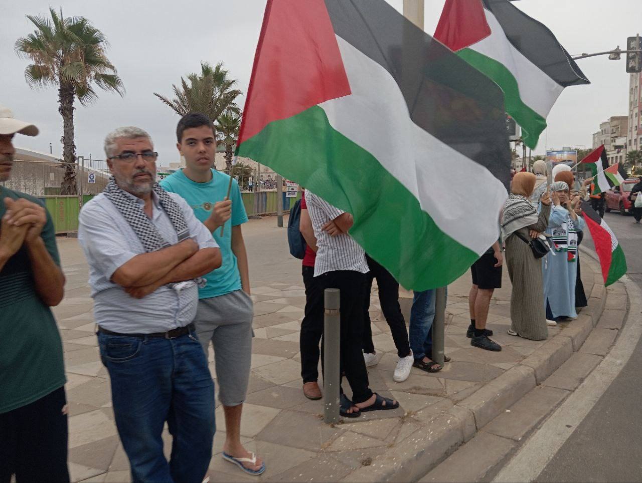 سلسلة بشرية في الدار البيضاء دعماً لفلسطين-0