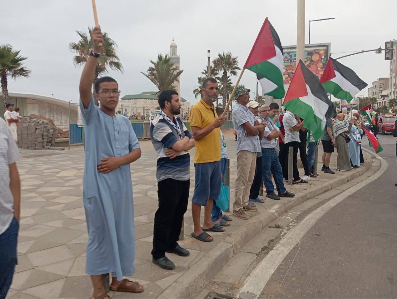 سلسلة بشرية في الدار البيضاء دعماً لفلسطين-1