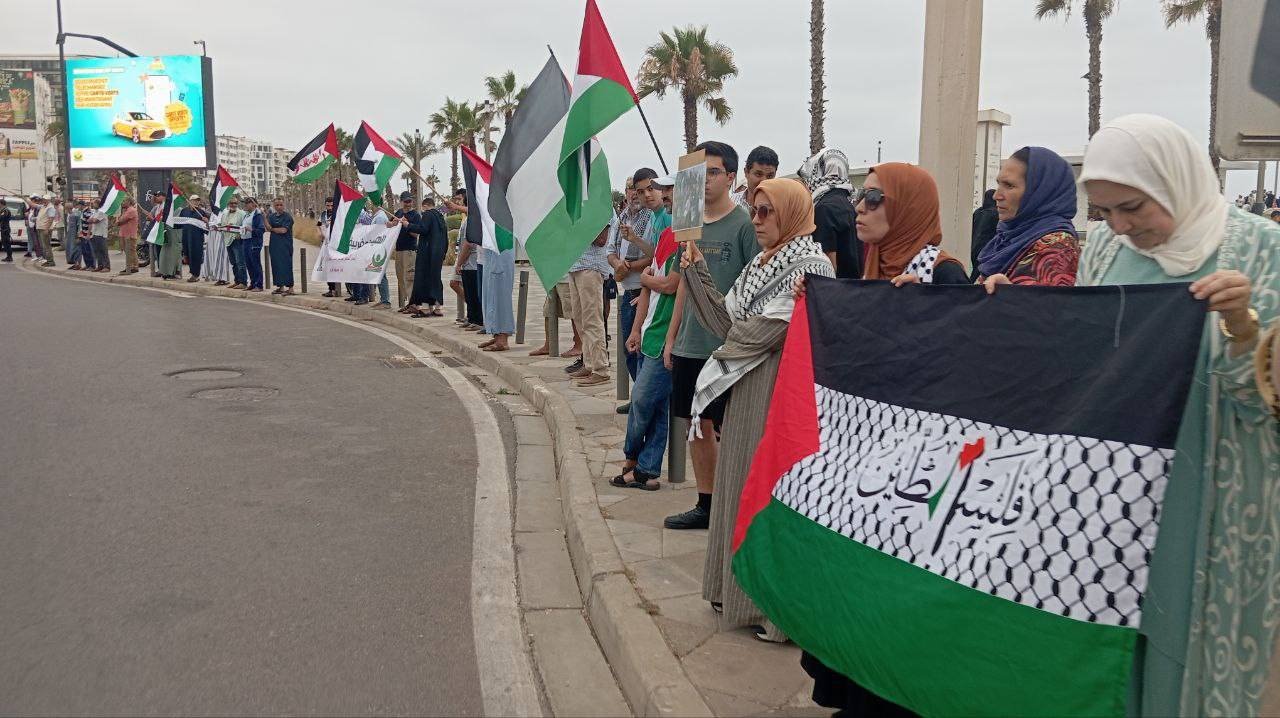 سلسلة بشرية في الدار البيضاء دعماً لفلسطين-3