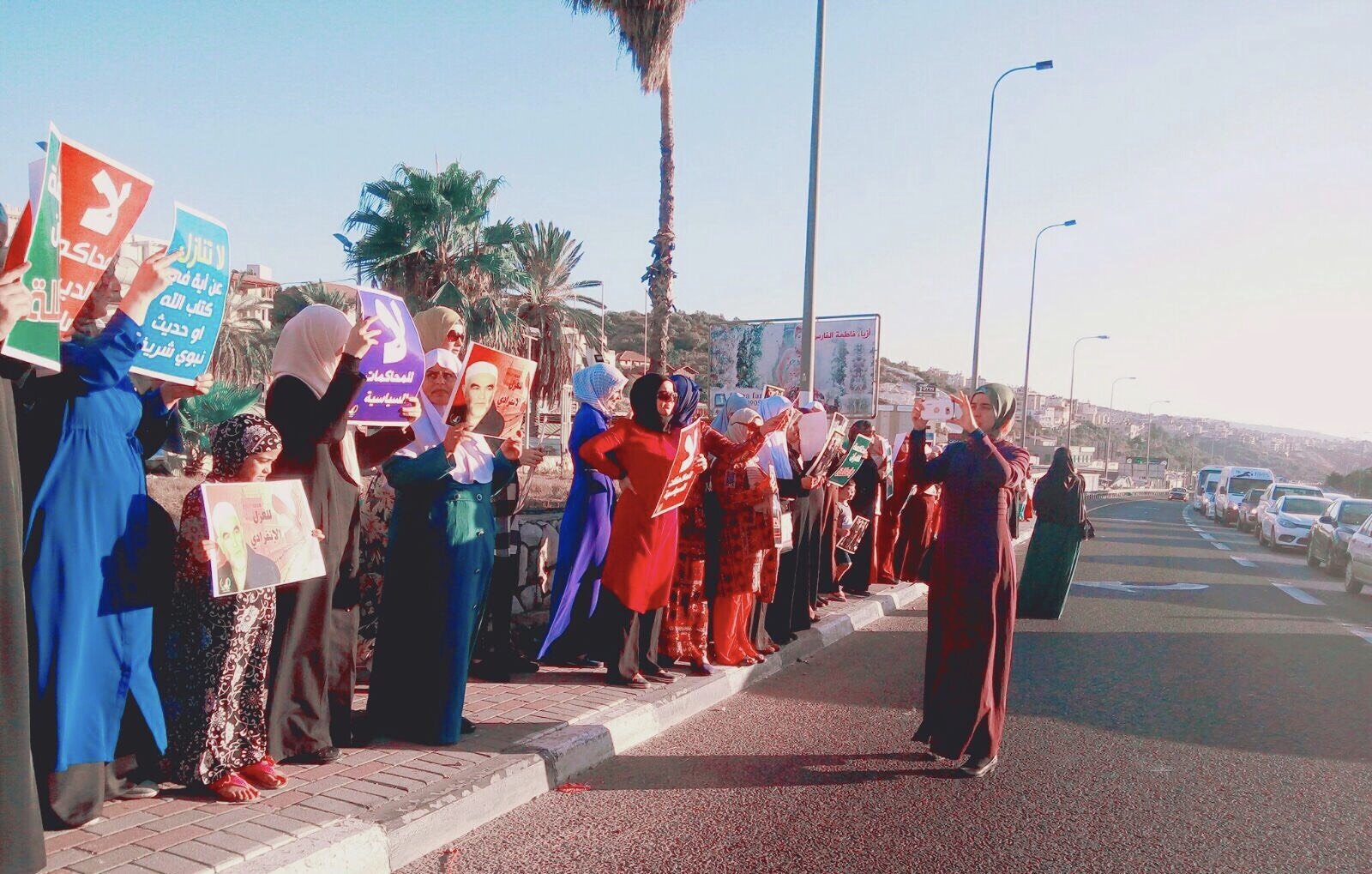 نساء ام الفحم يتظاهرن نصرة للشيخ صلاح‎-8