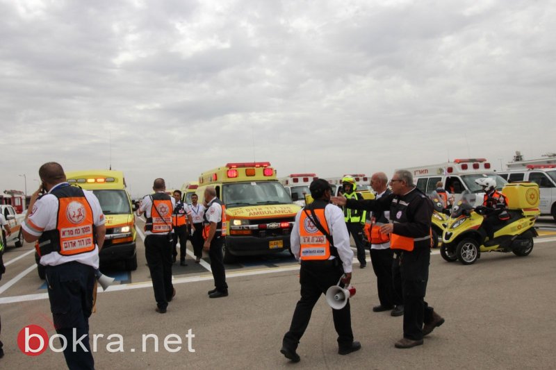 صور: شرطة وقوى إنقاذ ومصابين بمطار بن غوريون .. تدريب يحاكي وقوع كارثة-0