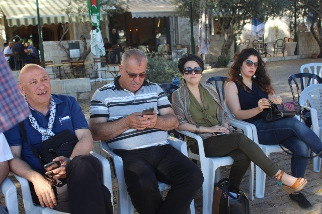 حضور واسع من القيادات العربية تضامنا مع اضراب الاسرى في خيمة الاعتصام في الناصرة-8