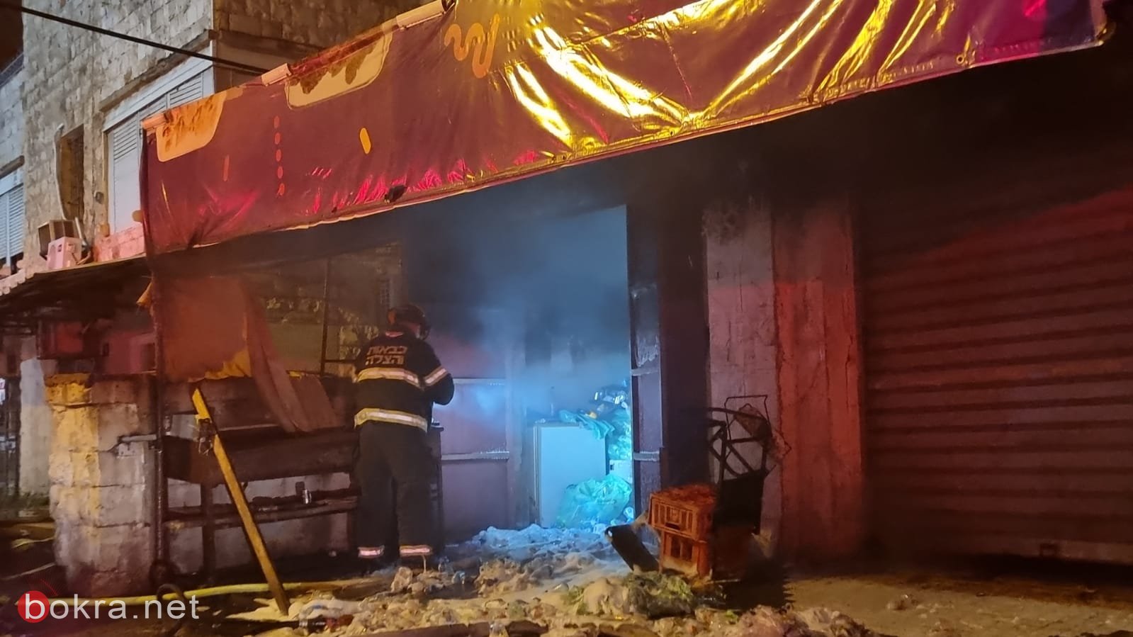 حيفا :إندلاع حريق في مخزن للزجاج-1