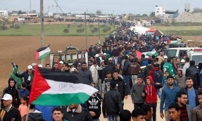 مظاهرة حاشدة على الحدود الأردنية-الفلسطينية نصرة للقدس وغزة-2