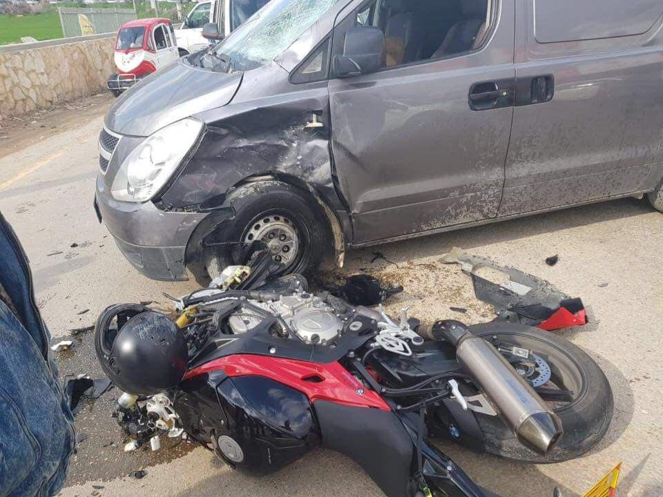 إصابة سائق دراجة نارية بجراح اثر حادث قرب كفر قرع‎-0