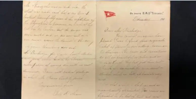 في مزاد تاريخي.. "ساغة و رسالة" من سفينة تيتانيك!-0