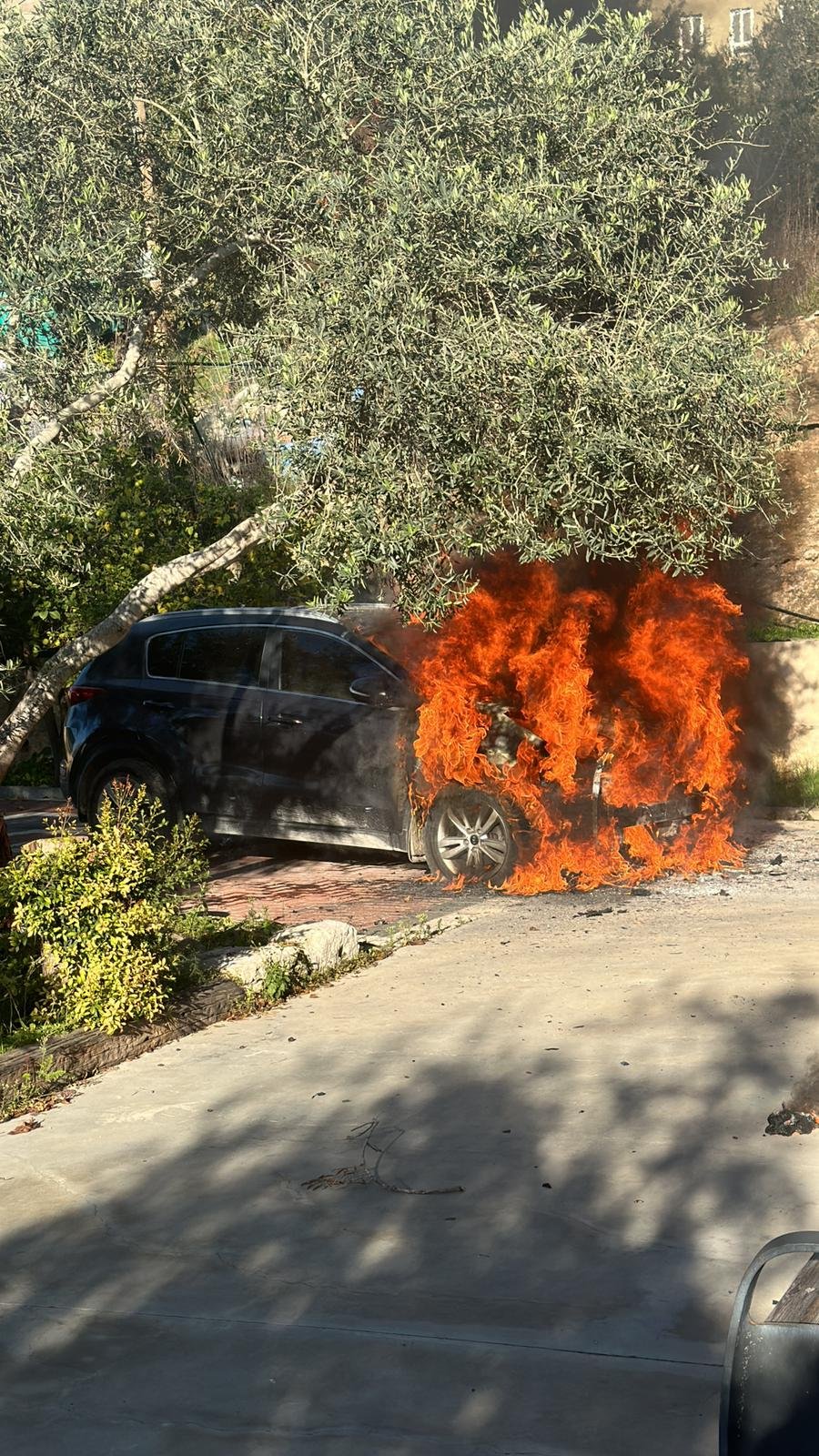 المشيرفة:إندلاع حريق في سيارة-3