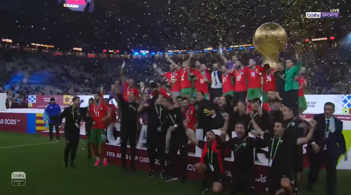 أسود الأطلس يتوجون بكأس العرب بعد فوز مثير على الأردن-0