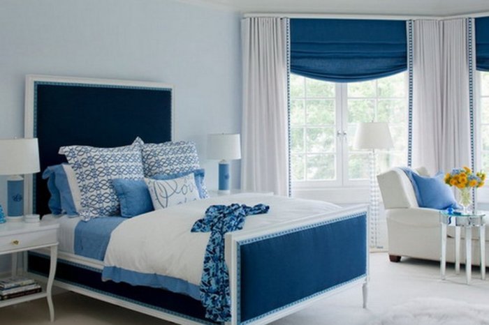 تصاميم غرف نوم للعرائس باللون الازرق والابيض-3