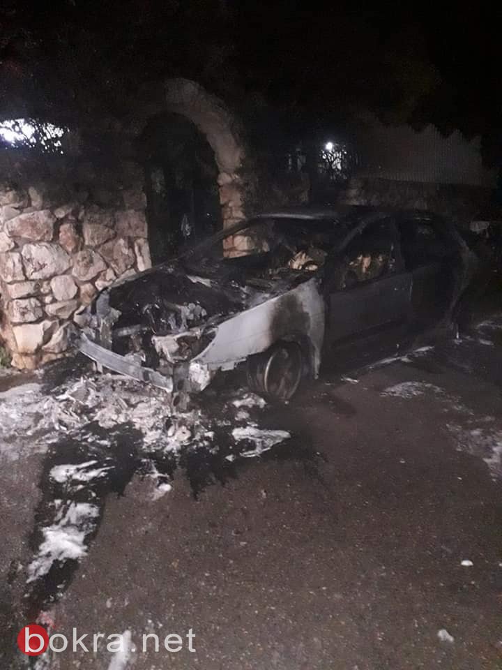 عرابة:اقتحام بيت المحامي نهاد كناعنه وحرق سيارته-5