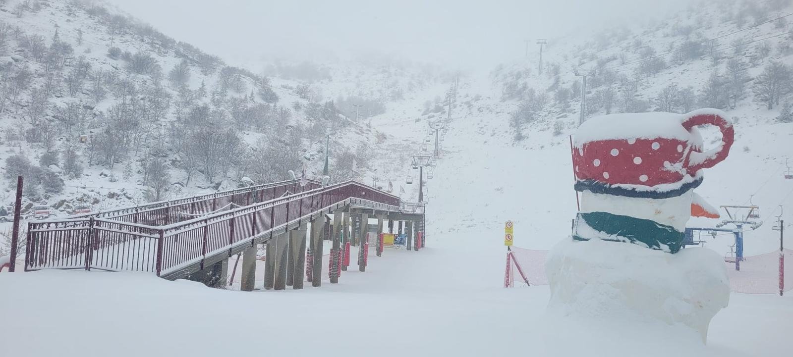 تساقط الثلوج وتراكمها على ارتفاع 50 سم في جبل الشيخ والموقع مغلق امام الزوار-7