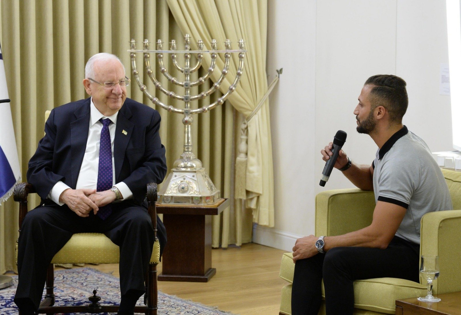لقاء رياضي عربي يهودي في مكتب رئيس الدولة بمبادرة النائب عيساوي فريج-12