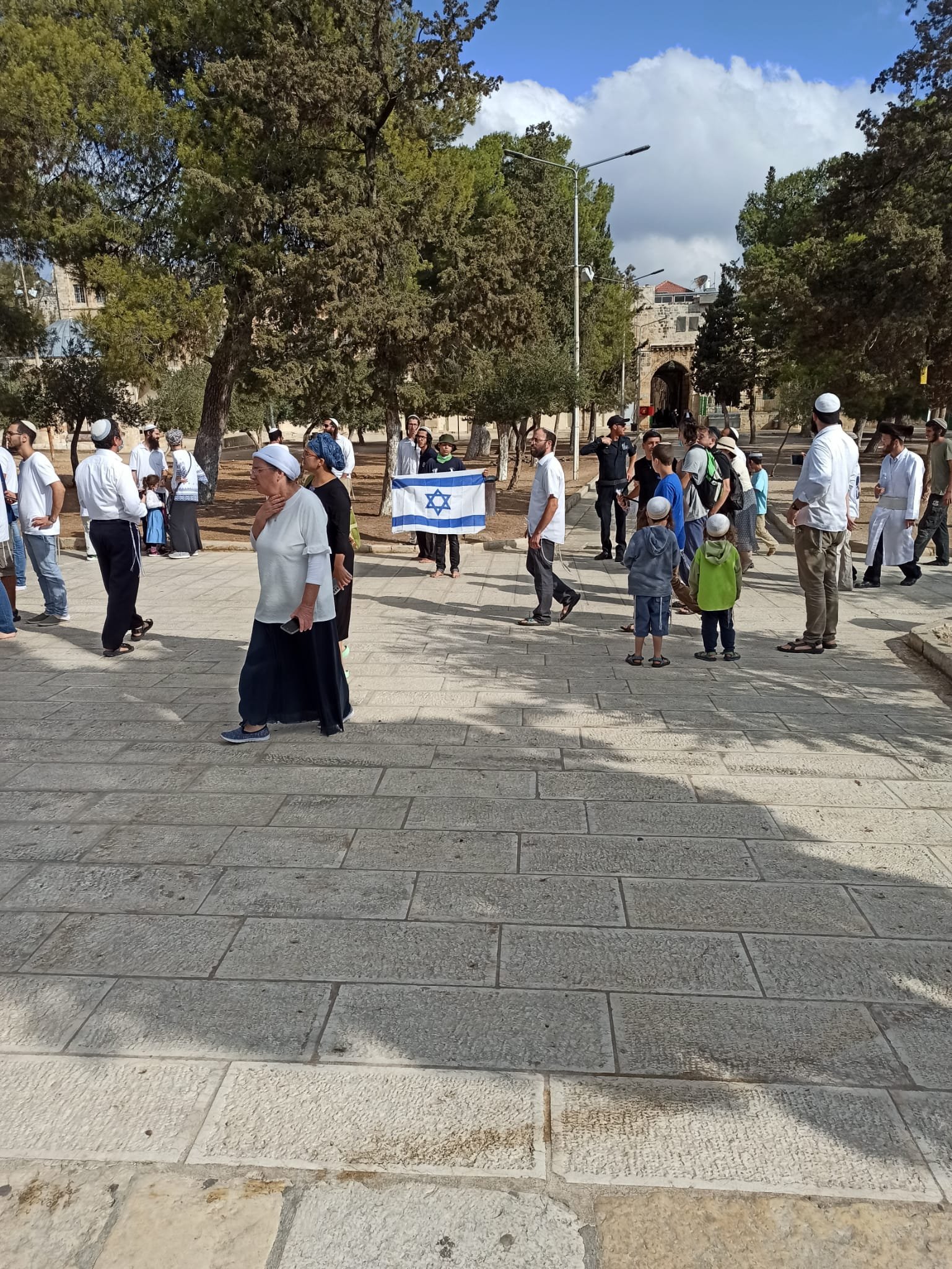 مستوطنون يرفعون العلم الإسرائيلي في باحات الاقصى-0
