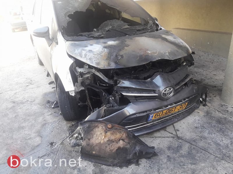 عرابة : اضرام النار بسيارة المواطن عمار دراوشة -3