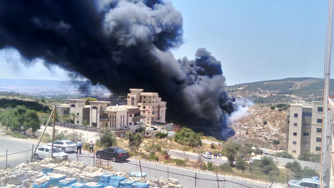 حرق اطارات، سبب الحريق الهائل بين يافة الناصرة والمجيدل-7