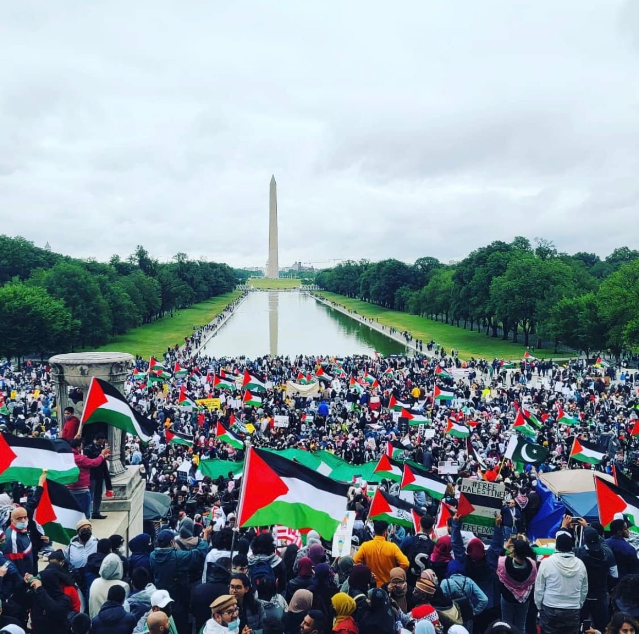 مظاهرة حاشدة في واشنطن تنديدا بالاعتداءات الإسرائيلية على الشعب الفلسطيني-5