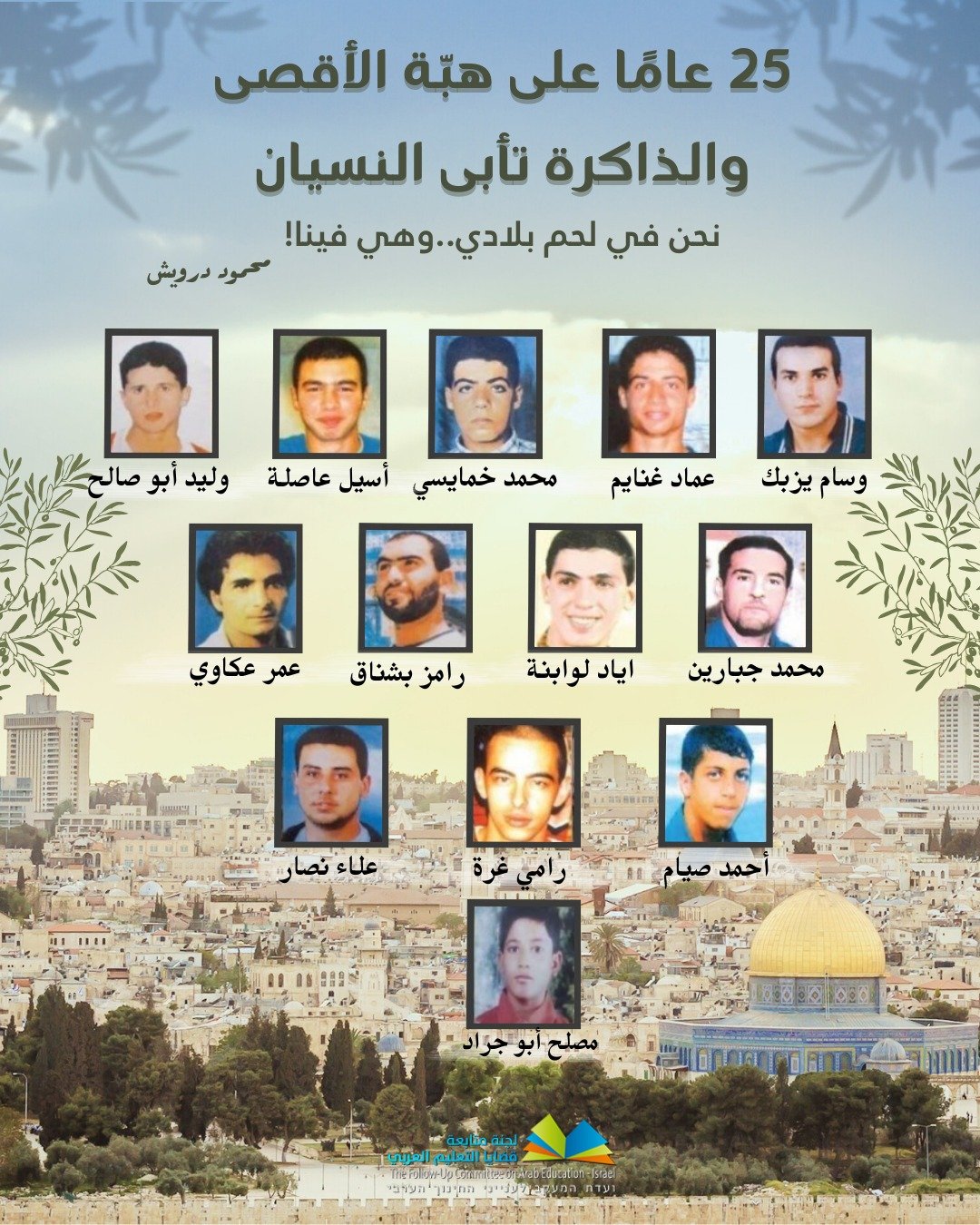لجنة متابعة قضايا التعليم العربي تُحيي الذكرى الـ 25 لهبّة القدس والأقصى وتدعو المدارس إلى المشاركة الفاعلة-0