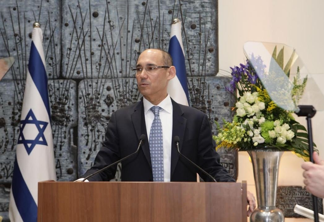 خطاب محافظ بنك إسرائيل الجديد، بروفيسور امير يرون، في حفل تعيينه للمنصب الذي أقيم في بيت رئيس الدولة-1