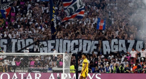 جماهير باريس سان جيرمان تدعم غزة في نهائي دوري أبطال أوروبا