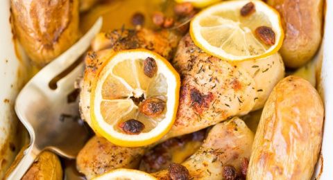 دجاج بالزبدة والليمون