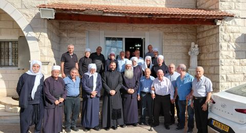 لقاء أخويّ في ديوان كنيسة اللاتين في شفاعمرو بوفد معروفي رفيع لتهنئة الأب رامز الطوال بمناسبة تعيينه كاهنا للرعية