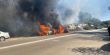 بالفيديو: حريق كبير قرب جامعة حيفا يلتهم 4 مركبات