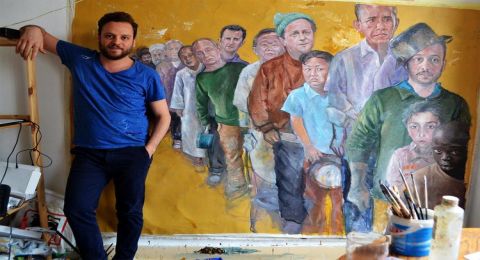 فنان سوري يجعل زعماء العالم لاجئين