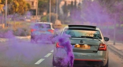 رهط: اعتقال شاب كان يقود بصورة متهورة ويضع قنابل ملونة