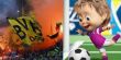 "ماشا والدب" تورط بوروسيا دورتموند في أزمة مع جمهور أوكرانيا