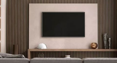 أفكار في الديكور لجدار التلفزيون والمكتبة في غرفة الجلوس