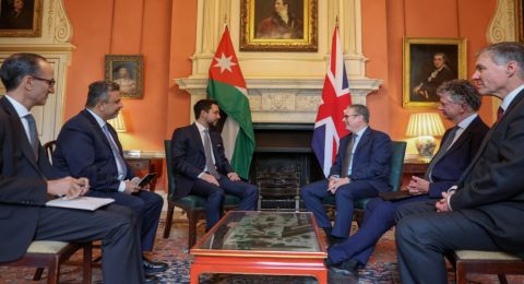 ولي العهد الأردني يلتقي رئيس الوزراء البريطاني ويؤكد دعم حل الدولتين وإنهاء الحرب في غزة