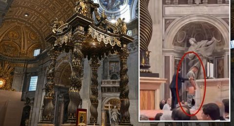 رجل يثير الفوضى في الفاتيكان ويتبول على مذبح القديس بطرس