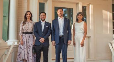 ولي العهد الأردني والأميرة رجوة يحضران مأدبة عشاء في واشنطن