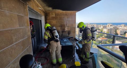 عكا: حريق في شقّة سكنية بالطابق الـ12 داخل بناية عالية  دون إصابات