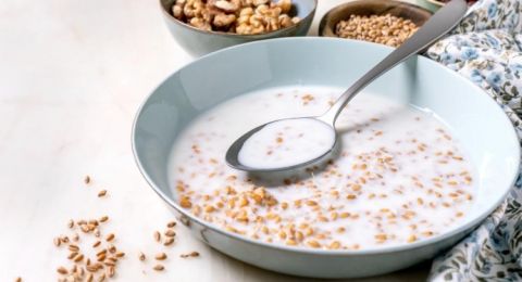 البليلة الصحية بالحليب والمكسرات