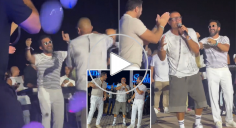 بالفيديو:أحمد حلمي وعمرو يوسف يفاجئان عمرو دياب على المسرح