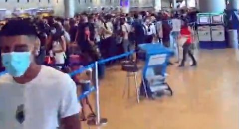 بالفيديو: مطار بن غوريون يشهد ازدحاما كبيرا ، 8200 مسافر، نصفهم الى تركيا