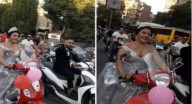 عروس مصرية تقود دراجة نارية للاحتفال بزواجها بجوار فارس أحلامها
