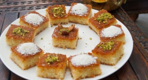 طريقة البسبوسة السعودية لضيافة اليوم الوطني السعودي