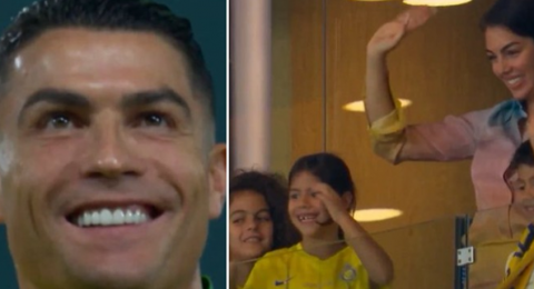 لقطة عفوية بين رونالدو وجورجينا خلال مباراة النصر والرياض تشعل تفاعل الجمهور