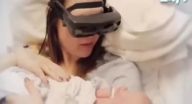 امرأة كفيفة ترى طفلها للمرة الأولى عبر نظارات خاصة امرأة كفيفة ترى طفلها للمرة الأولى عبر نظارات خاصة