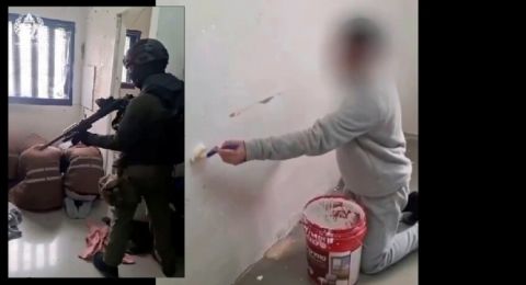 اجبار أسرى على محو كتابات من على الجدران في سجن النقب