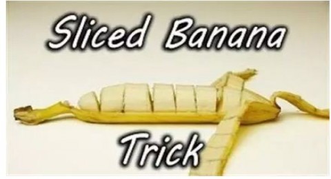خدعة تقطيع الموز لشرائح قبل تقشيره