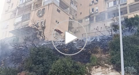 حريق كبير في حي عين هيام بحيفا وطواقم الإطفاء تعمل لمنع اقترابه من المنازل