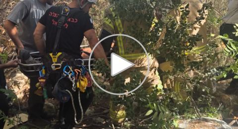 مفرق ياغور: انقاذ عالق من انقلاب شاحنة في حادث طرق خطير.