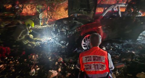 كفرقاسم: العثور على جثتين داخل مركبة محترقة