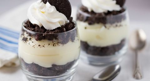 حلى كاسات الأوريو بالكريمة والقشطة